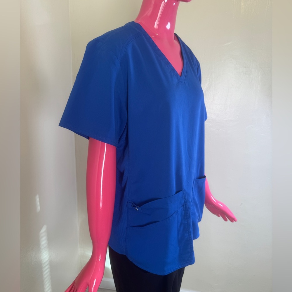 MedCouture Touch Royal Blue Scrub Top XL | V-Neck Medical Uniform - Picture 2 of 8
